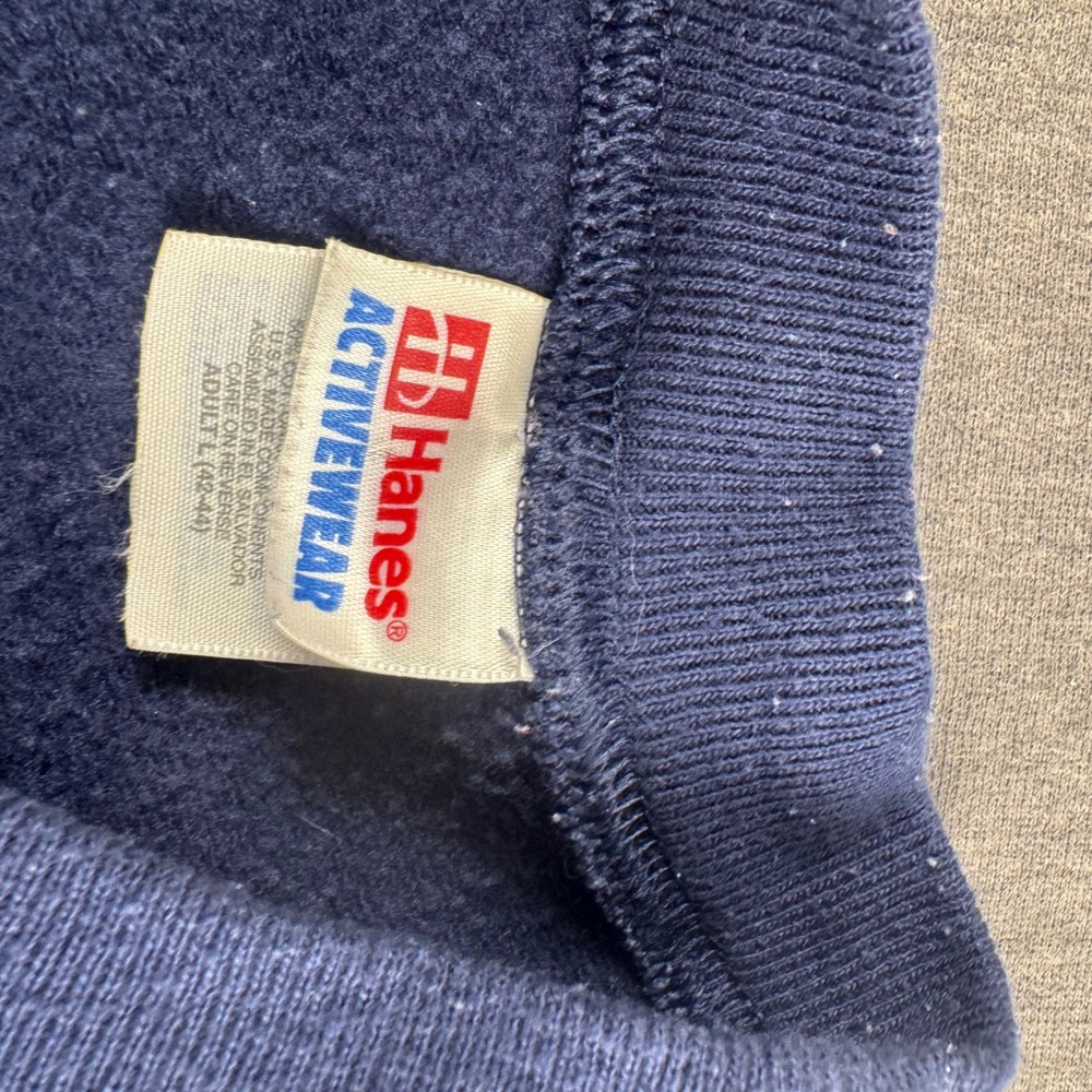 Vintage 1998 Budweiser Louis the Lizard Sweatshirt Hanes Navy Blue Large - Picture 7 of 9